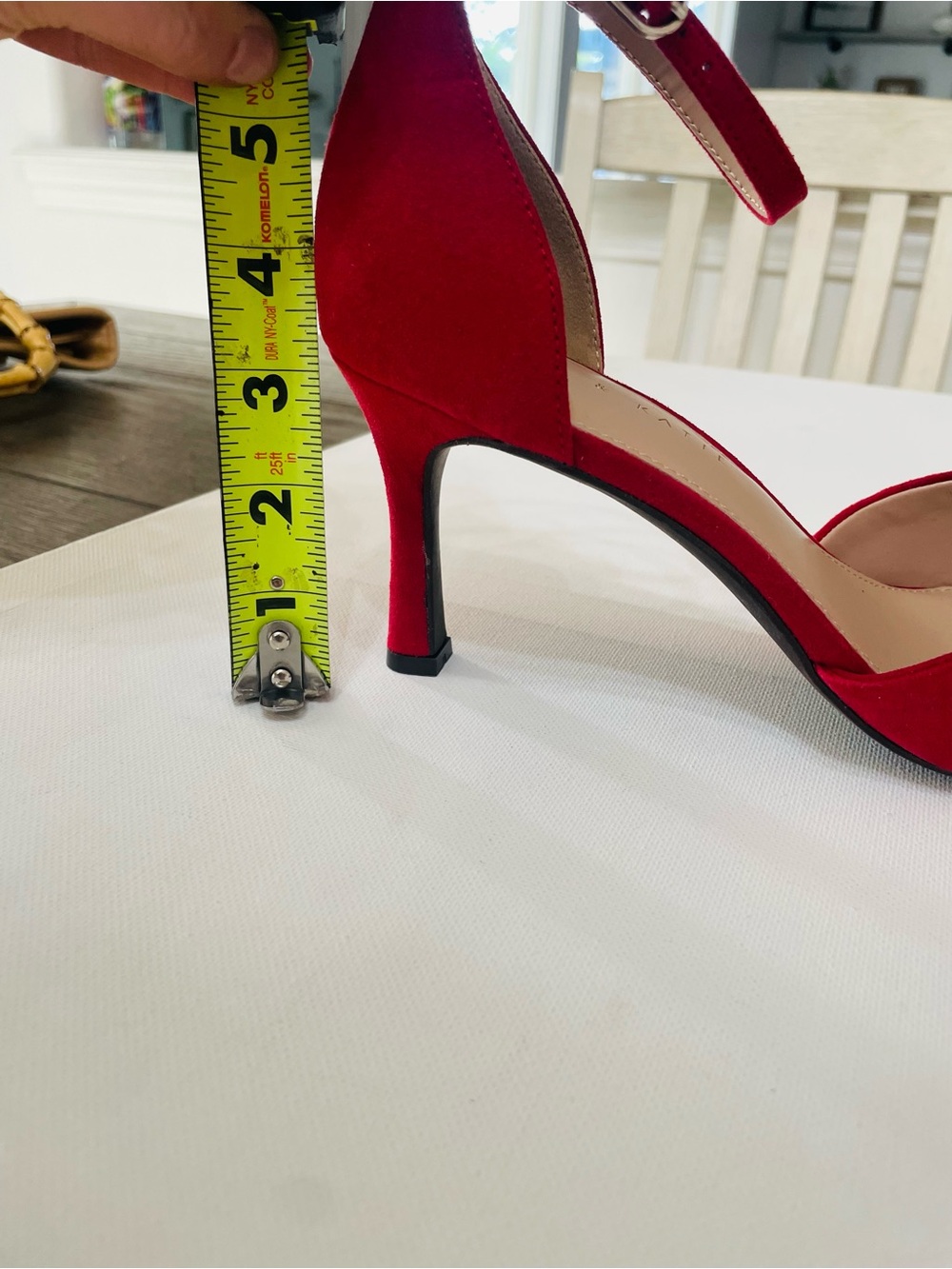 Red Heels Ankle Strap Pointed Toe Stilettos Kelly & Katie Size 10 - Picture 5 of 5